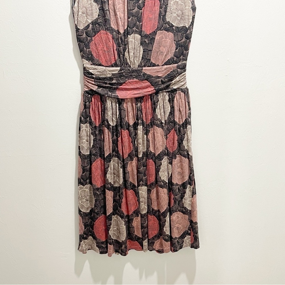 BODEN Women’s Gray Coral Floral Print Pleated Fit And Flare Dress Lined Sz US 2 - Picture 4 of 7